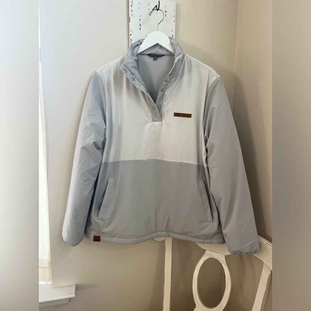 SIMPLY SOUTHERN Gray Pullover Jacket; Women Size Large Quarter-snap pullover NWT